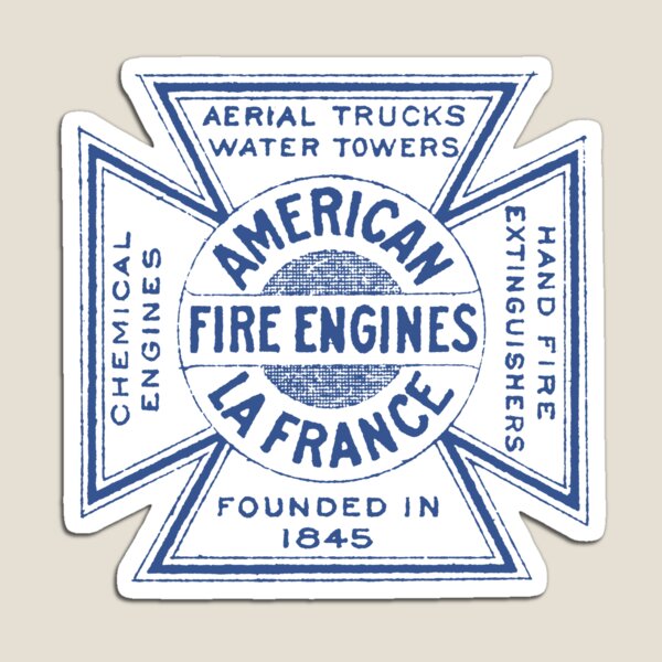 1909 American LaFrance Fire Engine Logo Magnet