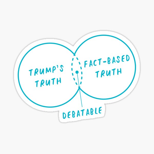 Trump's Truth Vs. Fact-Based Truth Venn Diagram Sticker