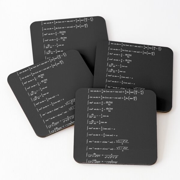 Some #Indefinite #Integrals #Math Mathematics #Calculus Integral sin cos tan Coasters (Set of 4)