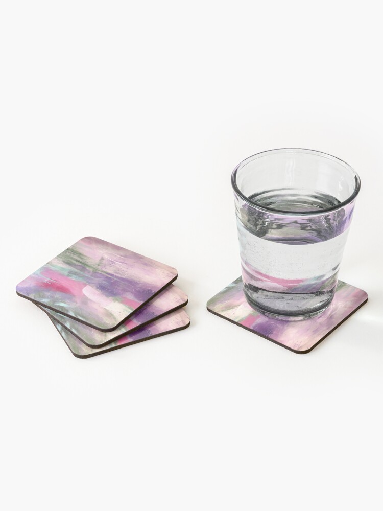 Alternate view of "Kaleidoscope" pastel abstract painting by Sandra Vincent Coasters (Set of 4)