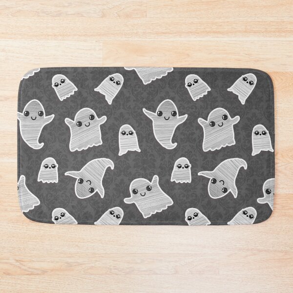 Item preview, Black and White Vintage Kawaii Ghost Pattern designed and sold by RobertPhelpsArt.