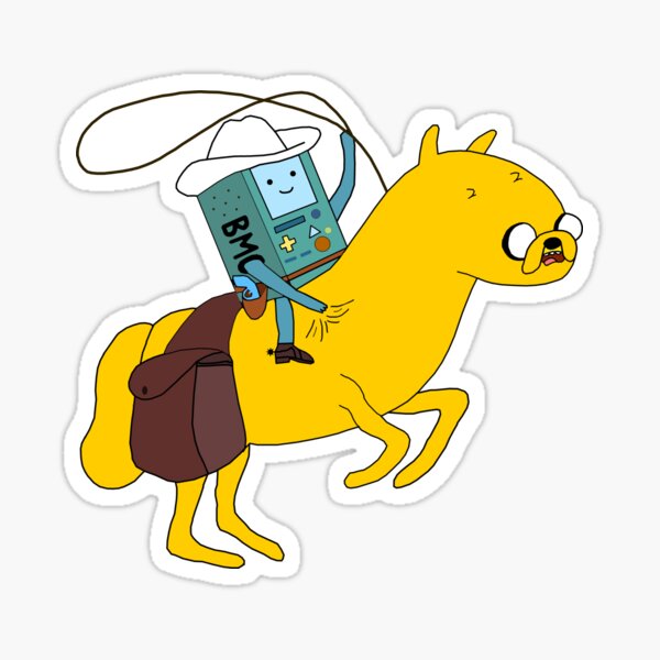 Vista previa del artículo con la obra «BMO y Jake El vaquero y el caballo», diseñado y vendido por karamram.