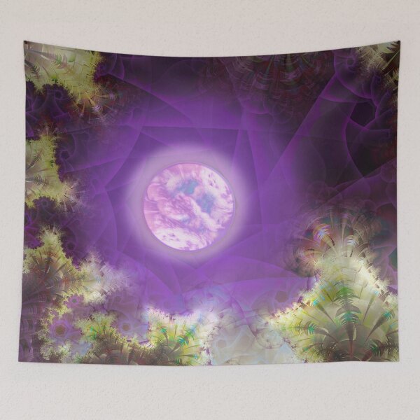 Item preview, Lavender Moon otherworldly garden at night designed and sold by Glimmersmith.
