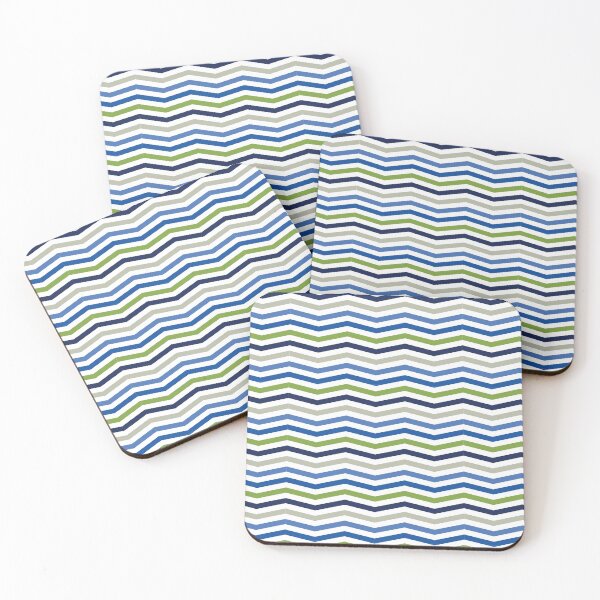Aperçu de l'œuvre Motif Chevron bleu et vert sportif créée et vendue par Candice Davis.