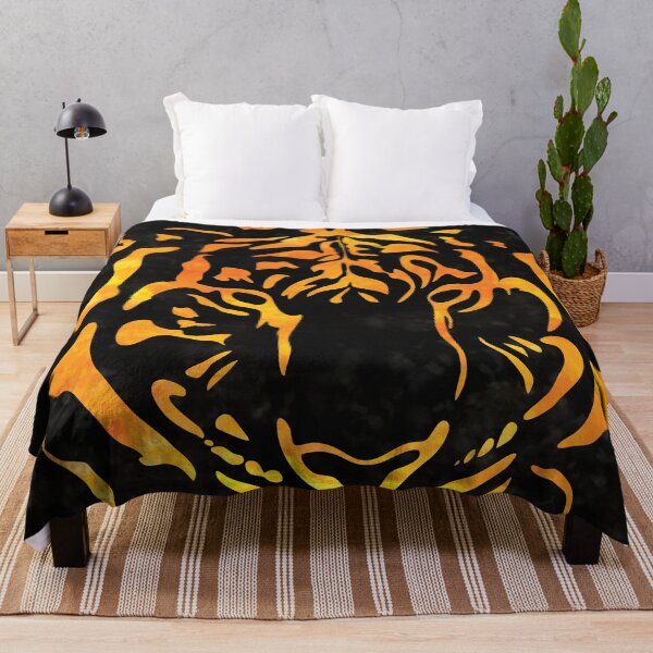 Item preview, Fiery Orange Tiger Silhouette on Black designed and sold by Candice Davis.