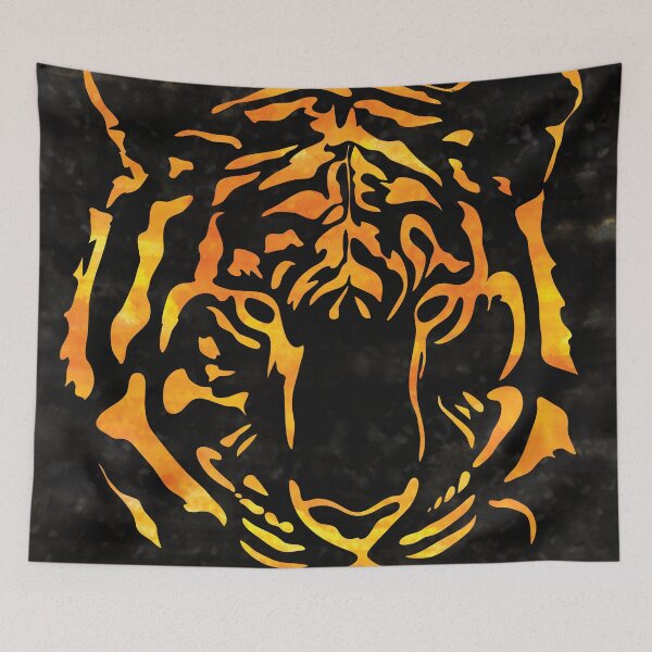 Item preview, Fiery Orange Tiger Silhouette on Black designed and sold by Candice Davis.