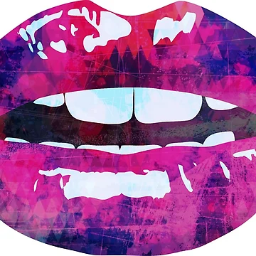 Artwork thumbnail, Abstract lips pattern by StudioNeely