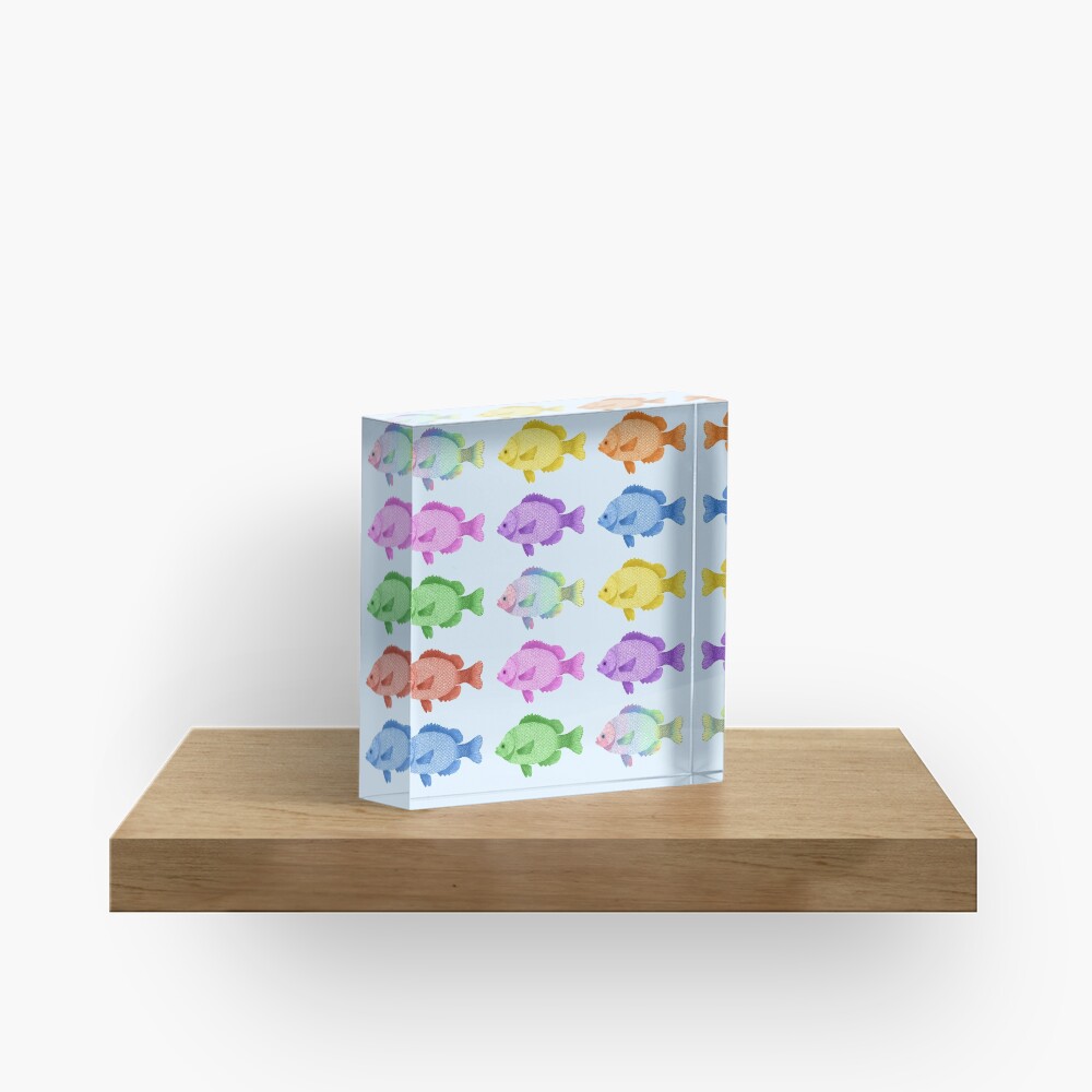 Peces multicolores Bloque acrílico