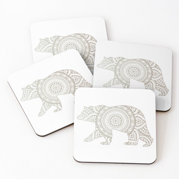 Item preview, Bear Mandala Pattern - Earth tones - Brown to Green Gradient -  designed and sold by randrgiftshop.