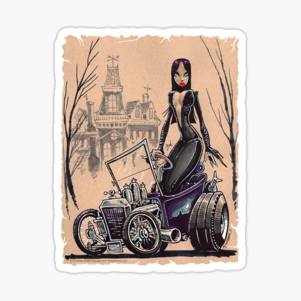 MORTICIA in a T-Bucket Sticker
