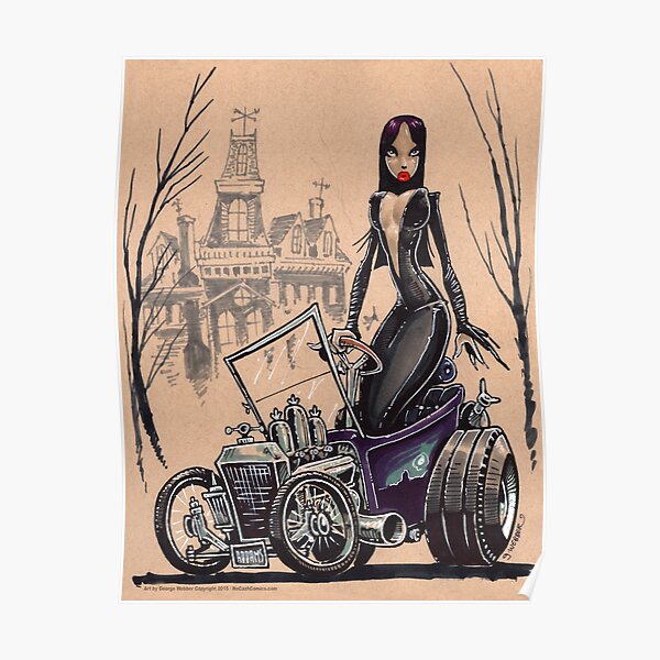 MORTICIA in a T-Bucket Poster
