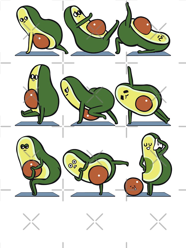 Avocado Yoga Sticker by Huebucket