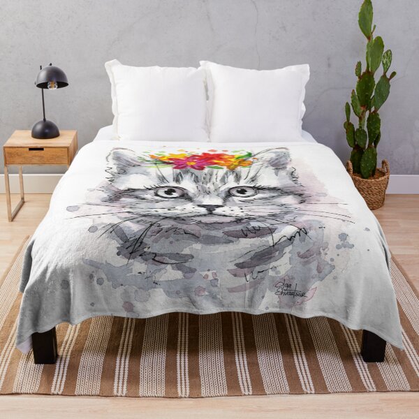 Item preview, Cat with Flowers designed and sold by Olga Shvartsur.