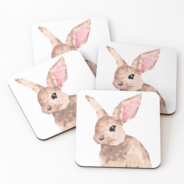 Item preview, Geometric cute bunny sits on a white background in polygonal style designed and sold by ArctiumStudio.