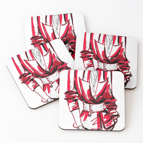 Item preview, fashion art of a girl in a red jacket and white belt designed and sold by ArctiumStudio.