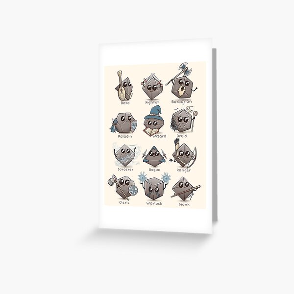 Aperçu de l'œuvre Kawaii DnD Classes - DnD Dungeons & Dragons D & D créée et vendue par Glassstaff.