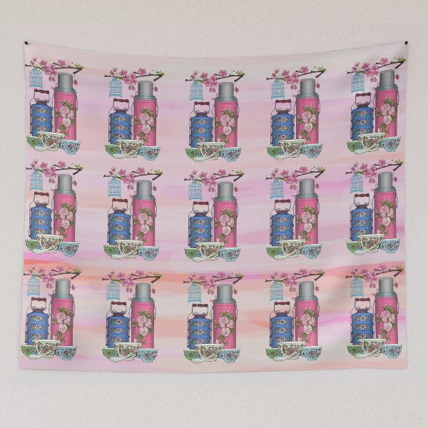 Item preview, PERANAKAN NYONYA TIFFIN blue designed and sold by designsMM.