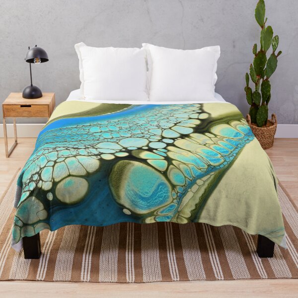 Item preview, Gold Aqua and Olive Cells Fluid Art designed and sold by GingerEccentric.
