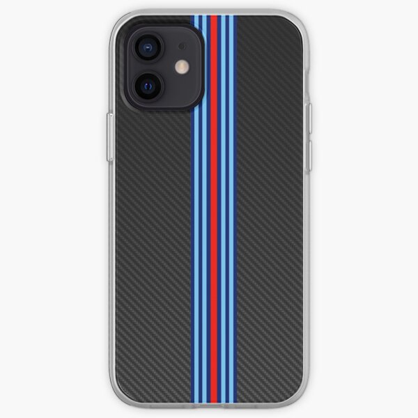 Rayas de fibra de carbono Racing 3 Funda blanda para iPhone