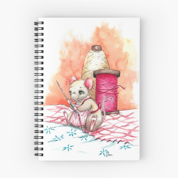 Item preview, Little sewing mouse with vintage fabrics designed and sold by Citas-Paintbox.