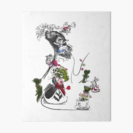 Story Lines - Alice in Wonderland Characters Art Board Print