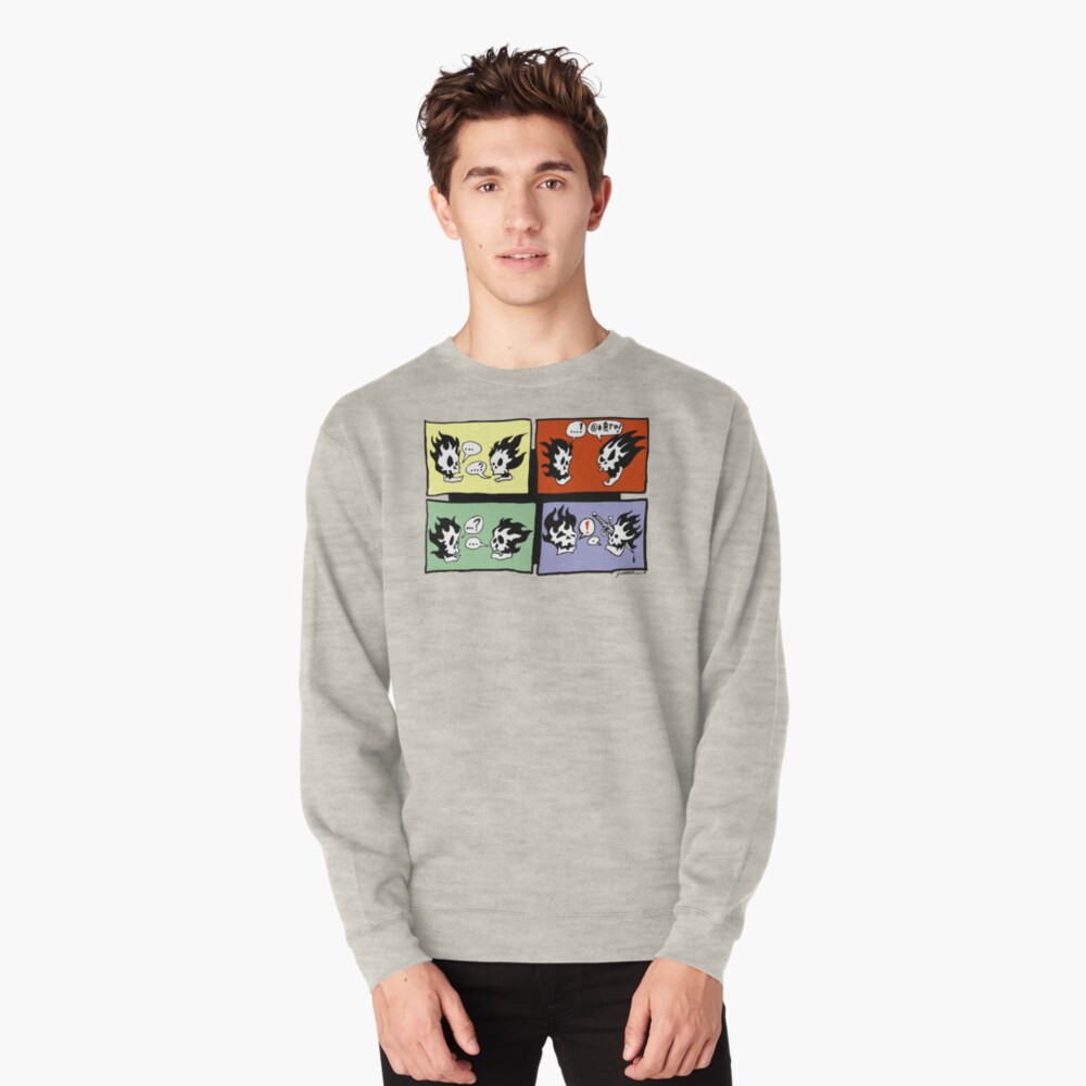 FLAMING SKULLS Pullover Sweatshirt