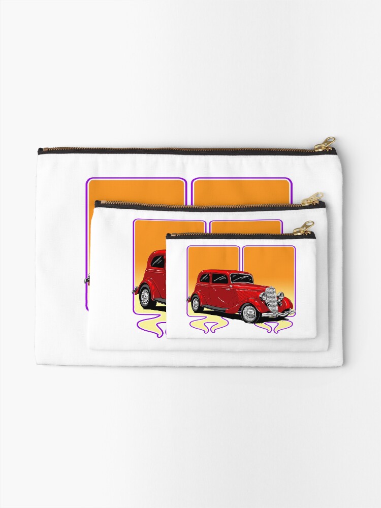 Alternate view of RED HOT ROD Zipper Pouch
