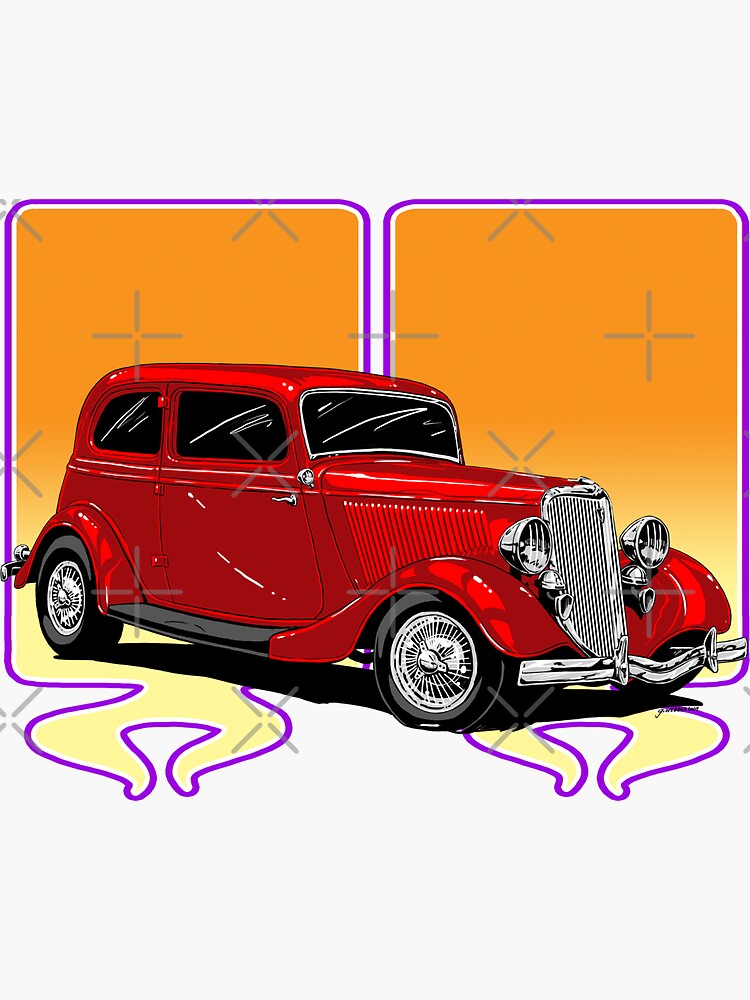 Thumbnail 3 of 3, Sticker, RED HOT ROD designed and sold by George Webber.