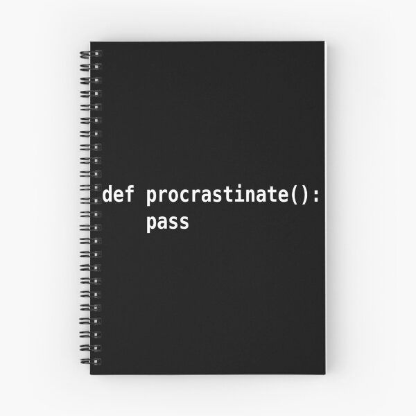 Item preview, def procrastinate pass - Programador Humor para Pythonistas White Font designed and sold by ramiro.