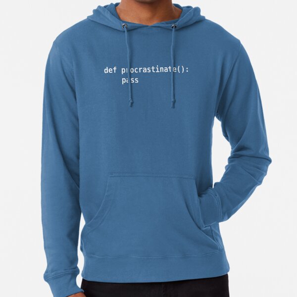 Item preview, def procrastinate pass - Programmer Humor for Pythonistas White Font designed and sold by ramiro.
