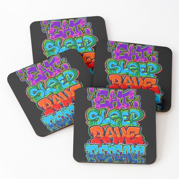 Item preview, Eat Sleep Rave Repeat Graffiti designed and sold by PODLizardWizard.