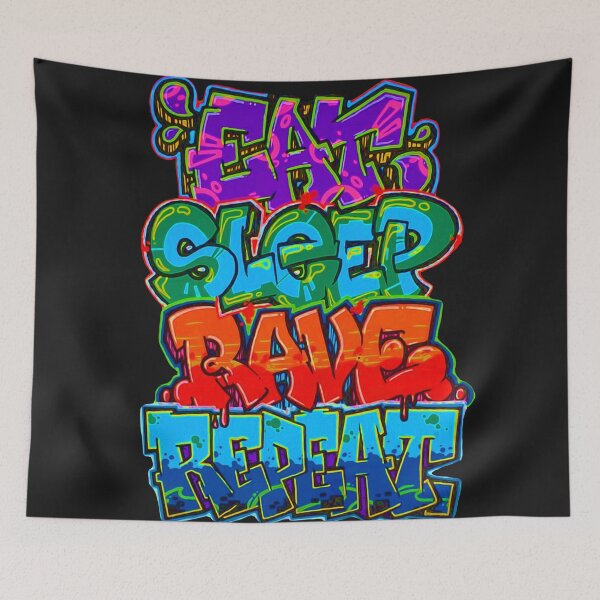 Item preview, Eat Sleep Rave Repeat Graffiti designed and sold by PODLizardWizard.