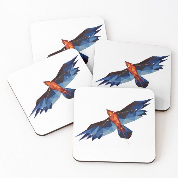 Item preview, constellation eagle with outstretched wings in low poly style designed and sold by ArctiumStudio.