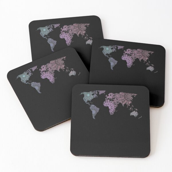 Item preview, World map mandala paisley pattern design designed and sold by LuminOrb.