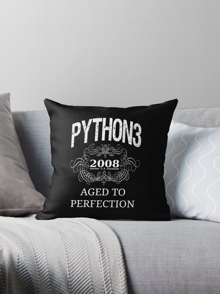 pillow black and white python