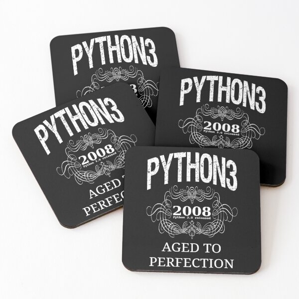 Item preview, White on Black Vintage Design for Python 3 Advocates designed and sold by ramiro.