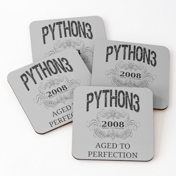 Item preview, Black on Grey Vintage Design for Python 3 Advocates designed and sold by ramiro.