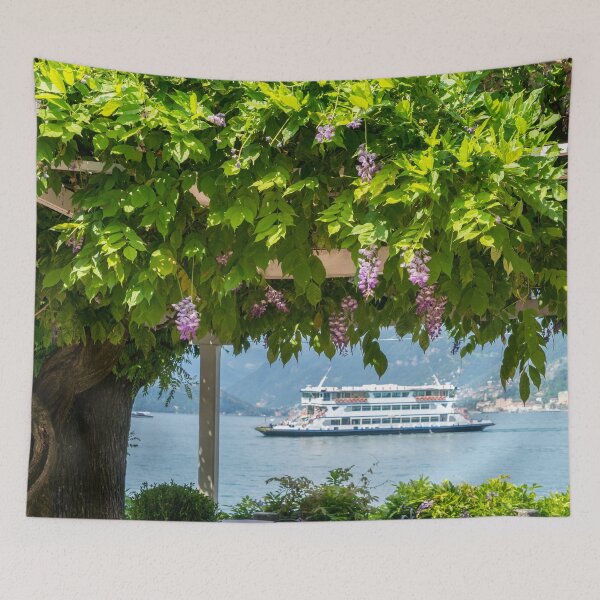 Item preview, Like a Picture in a Picture - Framing the Bellagio Ferry in Blooming Wisteria designed and sold by Georgia Mizuleva.
