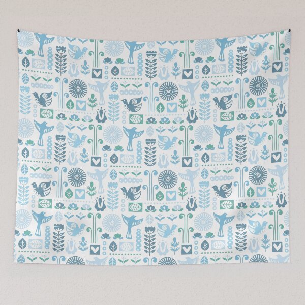 Item preview, Scandi birds (frost blue) designed and sold by movezerb.