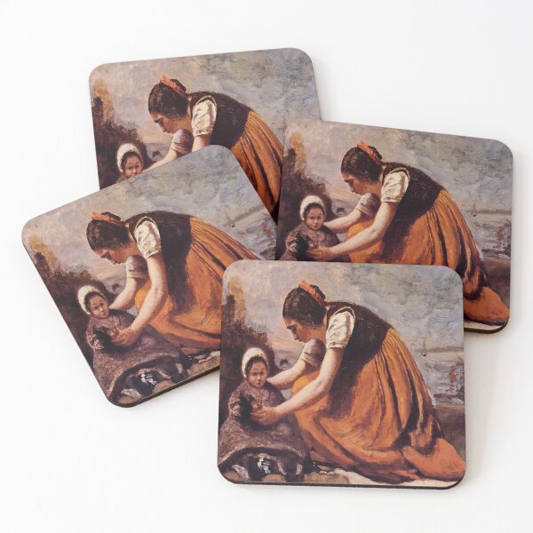 Item preview, Mother and Child on the Beach-Camille Corot designed and sold by LexBauer.