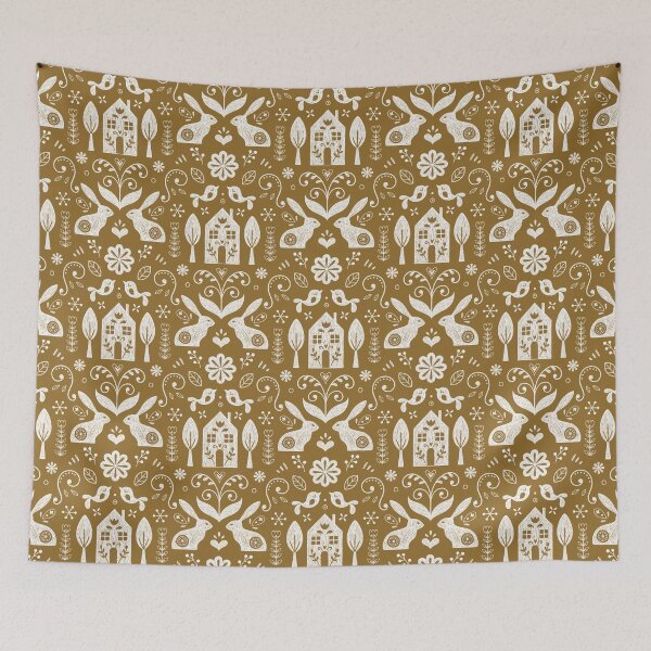 Item preview, Scandinavian folk (mustard) designed and sold by movezerb.