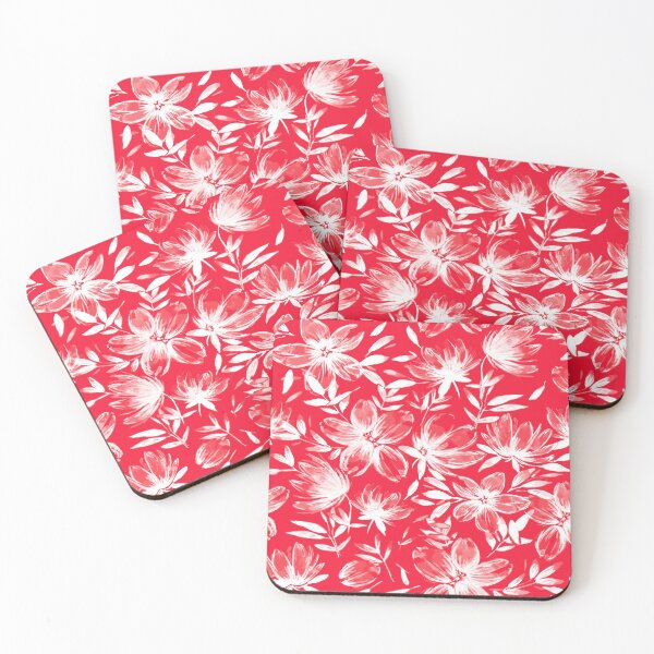 Item preview, Red & White Watercolor Flowers designed and sold by B & K     Store.