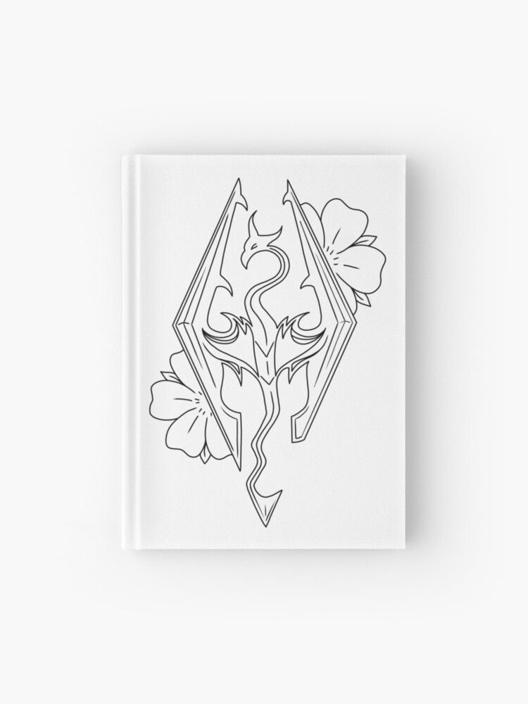 Skyrim Outline Hardcover Journal By Destinylg Redbubble