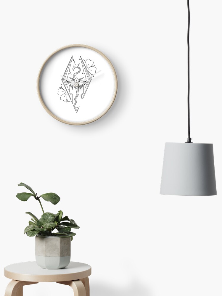 Skyrim Outline Clock By Destinylg Redbubble