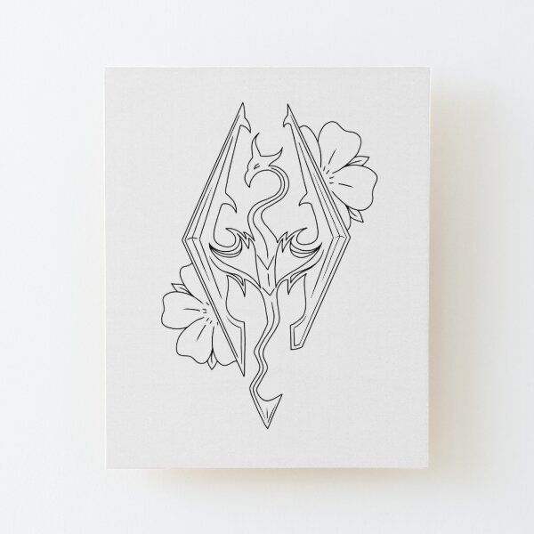 Skyrim Tattoo Mounted Prints Redbubble