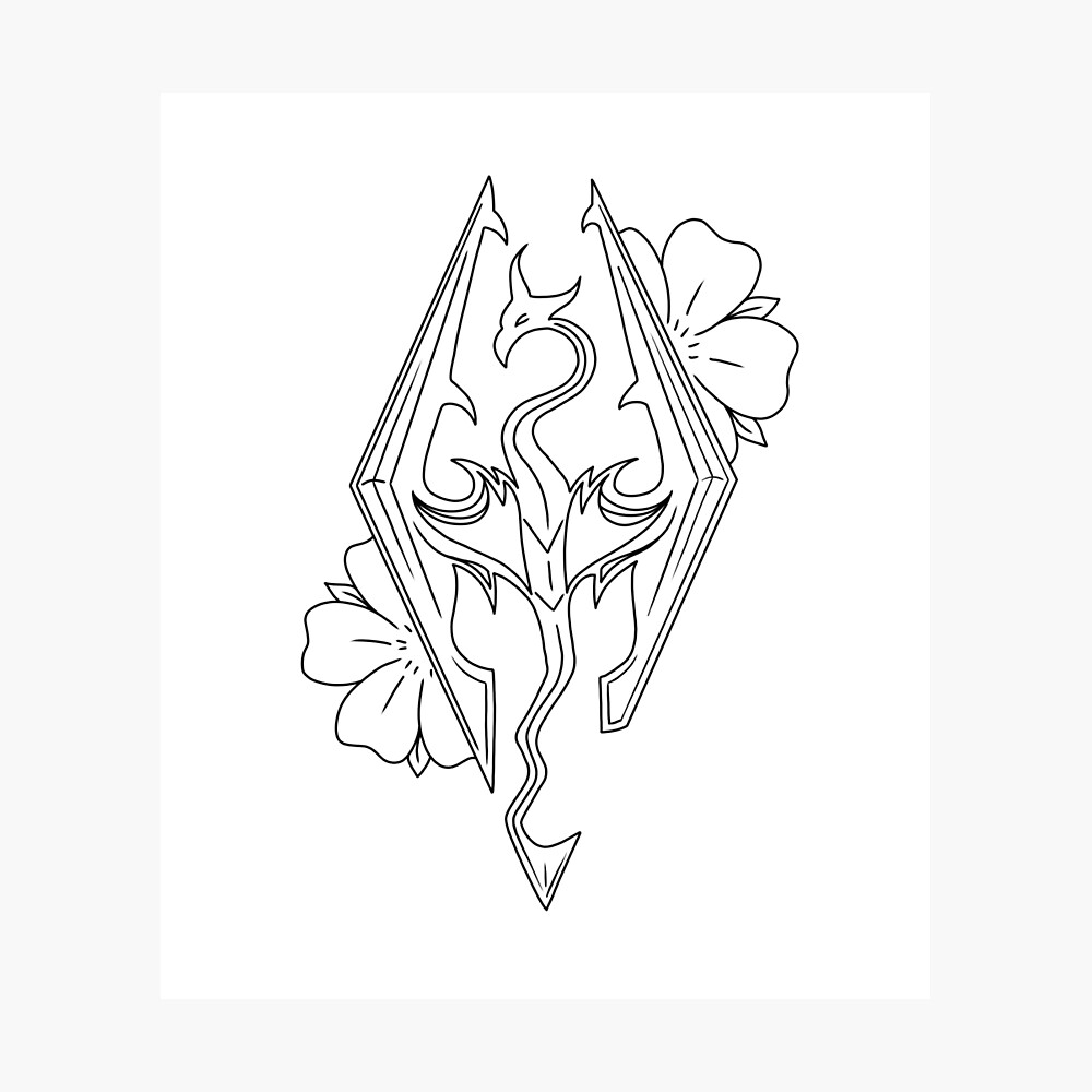 Skyrim Outline Photographic Print By Destinylg Redbubble