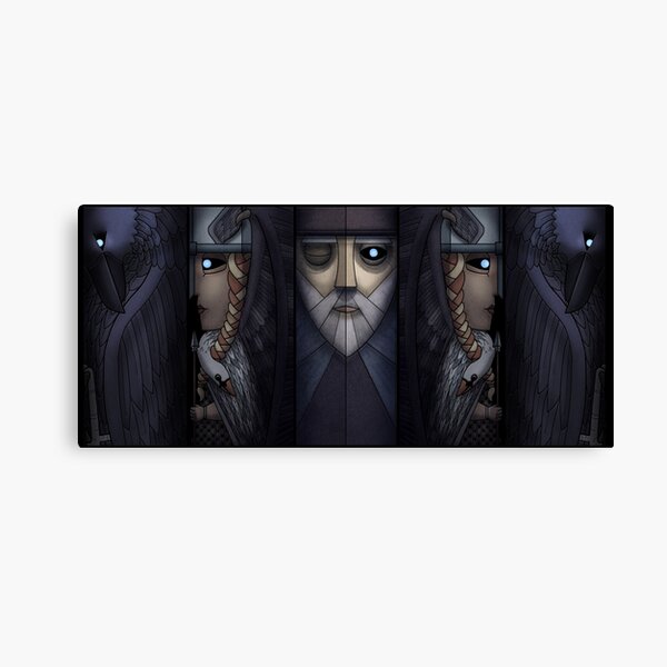 Norse Gods: Odin, Huginn, Muninn, Valkyries Canvas Print