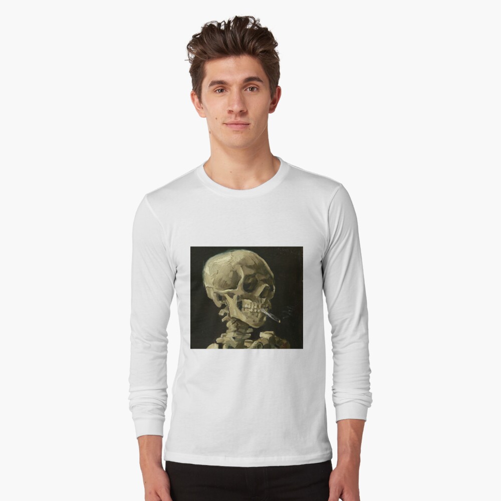 van gogh skull with cigarette shirt