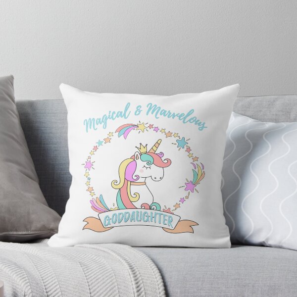 Magical and Marvelous Goddaughter - Unicorn Design Throw Pillow