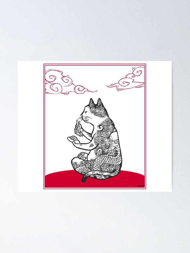 Monmon Cat Poster By Soulartlove Redbubble